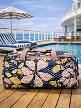 NWT Roxy Y2K Hibiscus Floral Rolling Duffle 27” • Rare Surf‑Girl Travel Bag